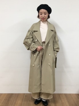 「袖ボリューム」｜「アイテム（チノパンツ）」を使った、komatsuさん（レディース・155cm）の春コーディネート