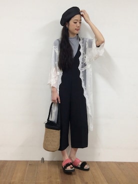 「MICA&DEAL（マイカ＆ディール）のアイテム（サロペット/オーバーオール）」を使った、komatsuさん（レディース・167cm）の春コーディネート
