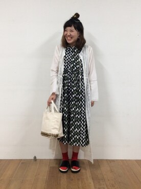 「MANEBU（マネブ）のアイテム」を使った、komatsuさん（レディース・158cm）の春コーディネート