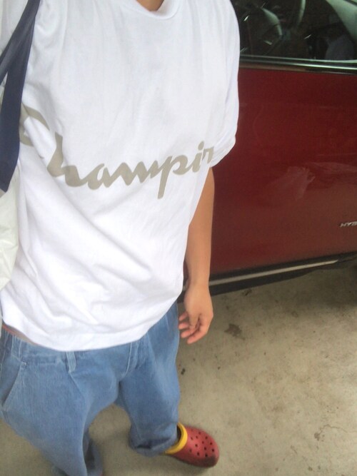 Taku使用「RAGEBLUE（【Champion/チャンピオン】別注ショートTシャツ/829049）」的時尚穿搭