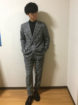「united arrows」｜「アイテム（スーツジャケット）」を使った、Shoma Imaiさん（メンズ・172cm）の冬コーディネート