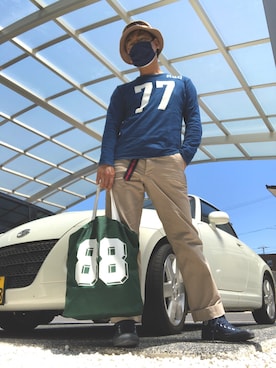「INFIELDER DESIGN（インフィールダーデザイン）のアイテム」を使った、Ayato Kaminaさん（メンズ・171cm）の春コーディネート