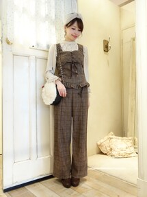 F i.n.t | ベロアリボン使いグレンチェックビスチェ(シャツ/ブラウス)