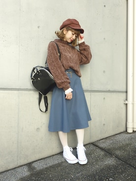 「F i.n.t（フィント）のアイテム（帽子）」を使った、F i.n.tさん（レディース・150cm）の冬コーディネート