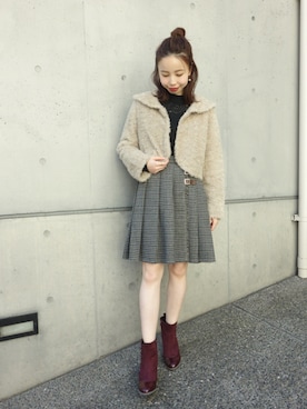 「F i.n.t（フィント）のアイテム（その他アウター）」を使った、F i.n.tさん（レディース・158cm）の冬コーディネート