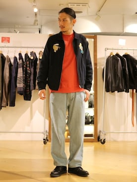 「ゆるパンツ」｜Lui's 池袋 STAFF  芳村さん（メンズ・180cm）の冬コーディネート