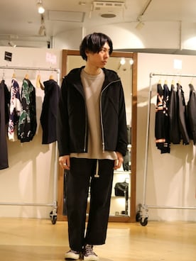 「Lui's（ルイス）のアイテム（マウンテンパーカー）」を使った、Lui's 池袋 STAFF  芳村さん（メンズ・173cm）の冬コーディネート