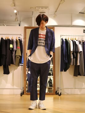 「LAD MUSICIAN」｜Lui's 池袋 STAFF  芳村さん（メンズ・181cm）の春コーディネート