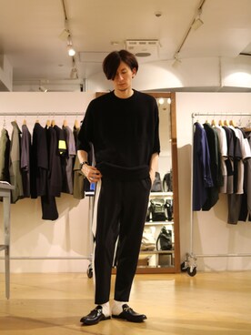 「ビットローファー」｜「アイテム（サンダル）」を使った、Lui's 池袋 STAFF  芳村さん（メンズ・181cm）の春コーディネート