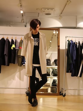 「lideal（リデアル）のアイテム」を使った、Lui's 池袋 STAFF  芳村さん（メンズ・181cm）の春コーディネート