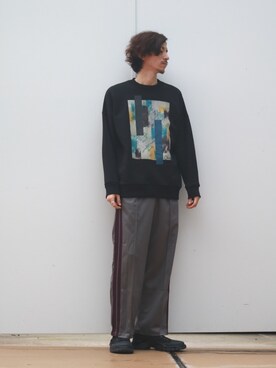「CLANE（クラネ）のアイテム（スウェット）」を使った、Lui's 池袋 STAFF  芳村さん（メンズ・181cm）の秋コーディネート