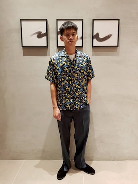 「Hender Scheme（エンダースキーマ）のアイテム（ブーツ）」を使った、郭慕臣さん（メンズ・173cm）の秋コーディネート