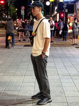 「VANS（バンズ）のアイテム（バッグ）」を使った、阿得さん（メンズ・171cm）の秋コーディネート