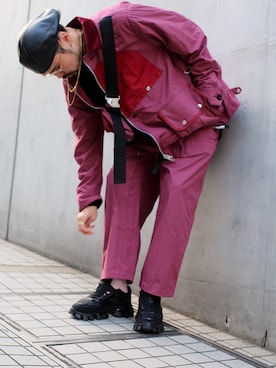「セットアイテム」｜「アイテム（ハンチング/ベレー帽）」を使った、nickさん（メンズ・180cm）の秋コーディネート