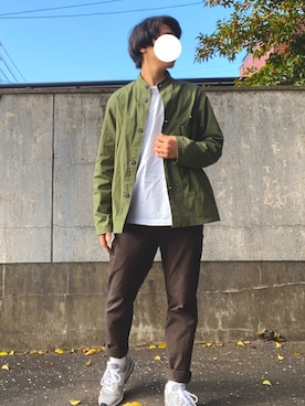 「ロールアップ」｜「アイテム（カバーオール）」を使った、SHINGOさん（メンズ・170cm）の秋コーディネート