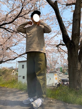 「Gramicci（グラミチ）のアイテム（キャップ）」を使った、SHINGOさん（メンズ・170cm）の春コーディネート