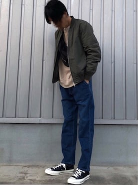 「BLISS POINT（ブリスポイント）のアイテム（ジャケット/アウター）」を使った、Takuさん（メンズ・168cm）の秋コーディネート