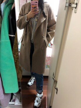 「H&M（エイチ・アンド・エム）のアイテム（デニムパンツ、ブルー系）」を使った、s.xyさん（レディース）の秋コーディネート