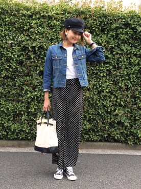 「URBAN RESEARCH ROSSO WOMEN（アーバンリサーチ　ロッソ）のアイテム（デニムジャケット）」を使った、あかいろさん（レディース・163cm）の春コーディネート