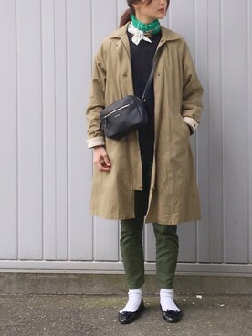 「URBAN RESEARCH（アーバンリサーチ）の『4サイズ展開』テーパードチノパンツ（その他パンツ）」を使った、あかいろさん（レディース・163cm）の冬コーディネート