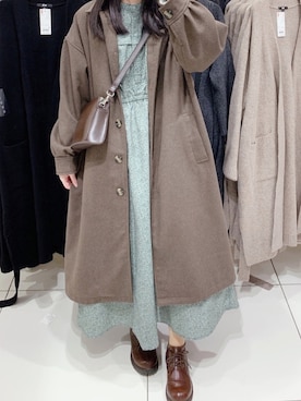 「moitytto」｜「アイテム（ステンカラーコート）」を使った、pinoさん（レディース・156cm）の冬コーディネート