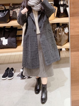 「スヌード」｜「アイテム（その他アウター）」を使った、pinoさん（レディース・156cm）の冬コーディネート