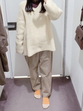 「moitytto」｜「アイテム（ステンカラーコート）」を使った、pinoさん（レディース・156cm）の冬コーディネート
