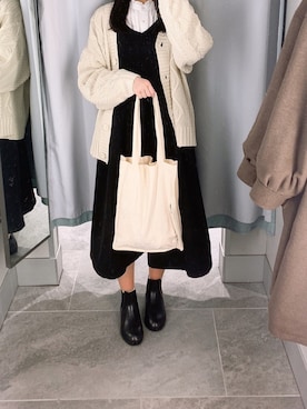 「moitytto」｜「アイテム（レインシューズ）」を使った、pinoさん（レディース・156cm）の春コーディネート