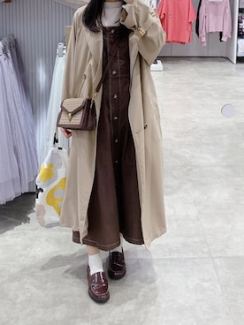 「moitytto」｜「アイテム（トレンチコート）」を使った、pinoさん（レディース・156cm）の春コーディネート