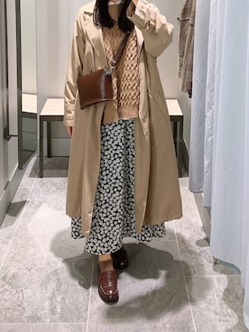 「moitytto」｜「アイテム（トレンチコート）」を使った、pinoさん（レディース・156cm）の春コーディネート
