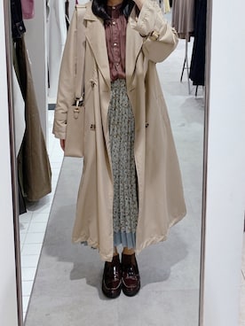 「moitytto」｜「アイテム（トレンチコート）」を使った、pinoさん（レディース・156cm）の春コーディネート