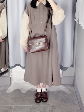ワンピース ドレス ブラウン系 を使った 春コーデ の人気ファッションコーディネート Wear