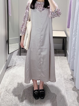 「アイテム（ワンピース/ドレス、シルバー系）」を使った、pinoさん（レディース・156cm）の夏コーディネート