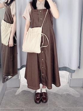 「moitytto」｜「アイテム（ジャンパースカート）」を使った、pinoさん（レディース・156cm）の夏コーディネート