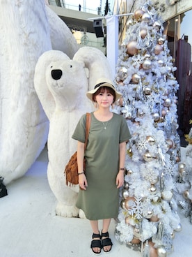 「PULL&BEAR（プルアンドベア）のアイテム（ワンピース）」を使った、Abbyさん（レディース・166cm）の冬コーディネート