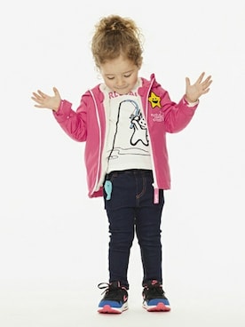「x-girl stages」｜「アイテム（ナイロンジャケット）」を使った、X-girl STAGES・XLARGE KIDSさん（キッズ・95cm）の秋コーディネート