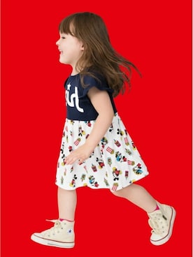 「ストリートカジュアル」｜「アイテム（ワンピース/ドレス）」を使った、X-girl STAGES・XLARGE KIDSさん（キッズ・89cm）の春コーディネート