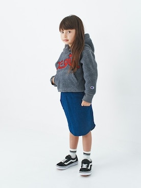 「ボアパーカー」｜X-girl STAGES・XLARGE KIDSさん（キッズ・111cm）の秋コーディネート