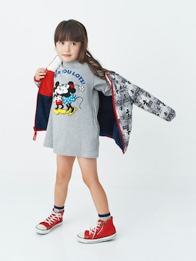 「スウェットスカート」｜「アイテム（ブルゾン）」を使った、X-girl STAGES・XLARGE KIDSさん（キッズ・111cm）の秋コーディネート