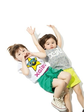 「星柄」｜X-girl STAGES・XLARGE KIDSさん（キッズ・90cm）の秋コーディネート