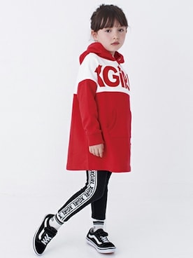 「パーカーワンピース」｜X-girl STAGES・XLARGE KIDSさん（キッズ・111cm）の秋コーディネート