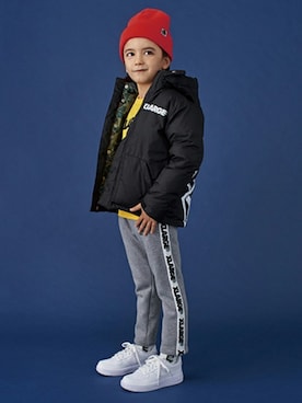 「x-girl stages」｜「アイテム（ダウンジャケット/コート）」を使った、X-girl STAGES・XLARGE KIDSさん（キッズ・116cm）の秋コーディネート