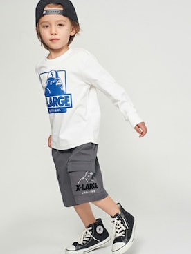「XLARGE KIDS（エクストララージキッズ）のアイテム」を使った、X-girl STAGES・XLARGE KIDSさん（キッズ・105cm）の冬コーディネート