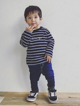 「XLARGE KIDS（エクストララージキッズ）のアイテム」を使った、X-girl STAGES・XLARGE KIDSさん（キッズ・82cm）の秋コーディネート