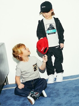 「XLARGE KIDS（エクストララージキッズ）のアイテム」を使った、X-girl STAGES・XLARGE KIDSさん（キッズ・112cm）の冬コーディネート