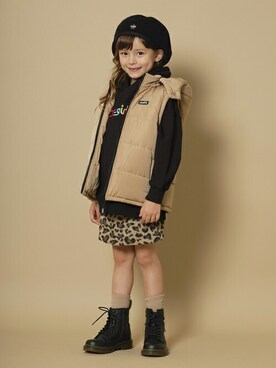 「x-girl stages」｜「アイテム（ブルゾン）」を使った、X-girl STAGES・XLARGE KIDSさん（キッズ・113cm）の冬コーディネート
