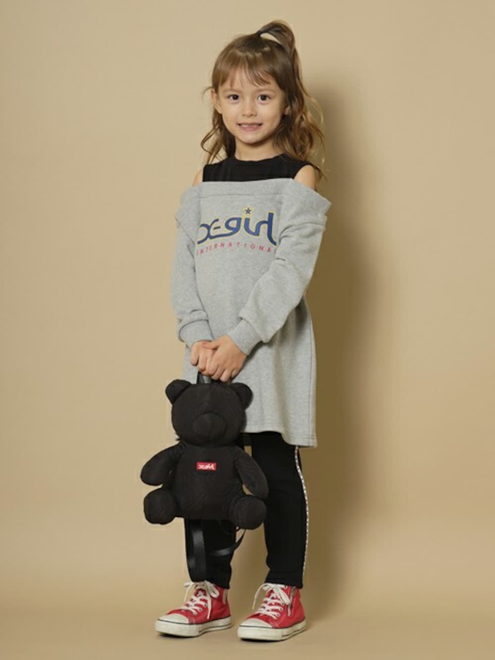 x-girl クマ柄バックパックぬいぐるみ X-girl Stages（エックスガールステージス）の「キルティングクマ