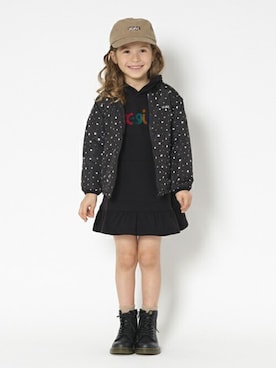 「x-girl stages」｜「アイテム（ブルゾン）」を使った、X-girl STAGES・XLARGE KIDSさん（キッズ・116cm）の冬コーディネート