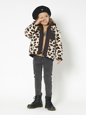「x-girl stages」｜「アイテム（ブルゾン）」を使った、X-girl STAGES・XLARGE KIDSさん（キッズ・116cm）の冬コーディネート