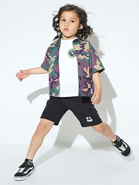 「XLARGE KIDS（エクストララージキッズ）のアイテム（ソックス/靴下）」を使った、X-girl STAGES・XLARGE KIDSさん（キッズ・111cm）の夏コーディネート